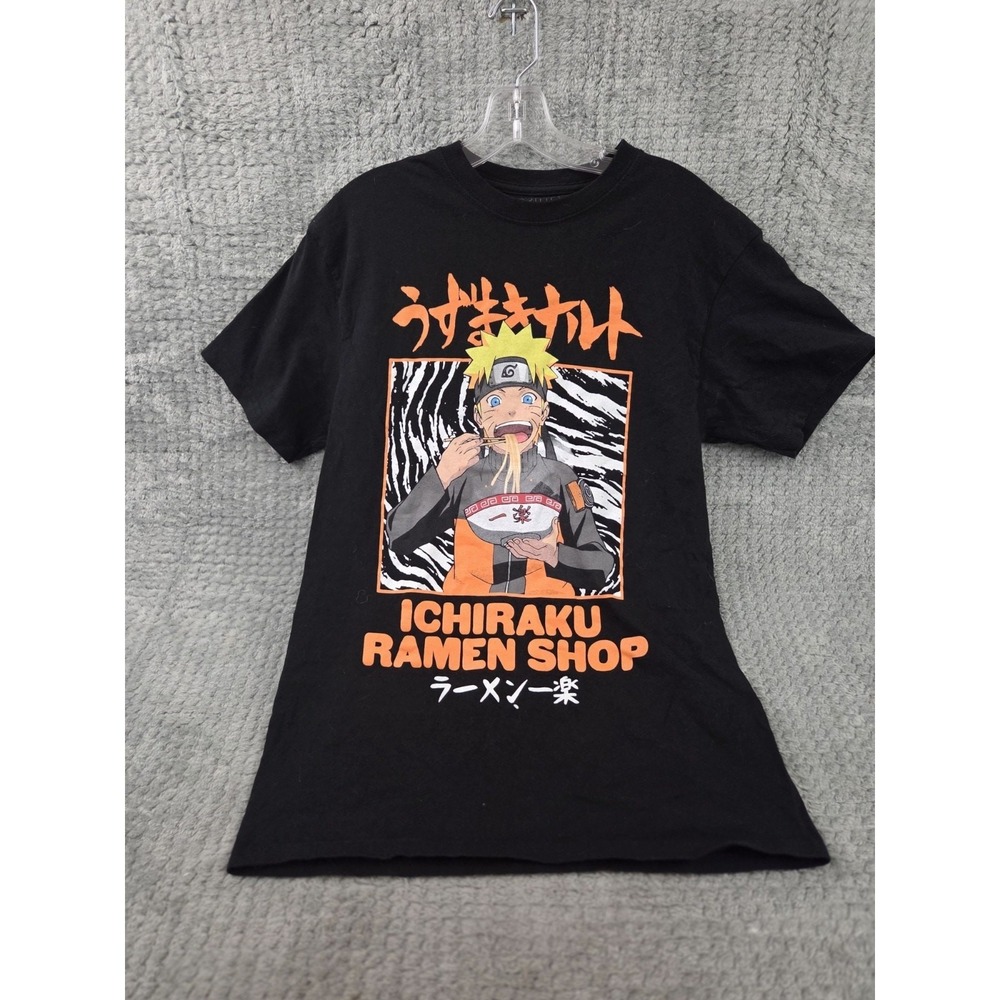 Naruto Shippuden Ichiraku Ramen Shop T-Shirt Mens Medium Black Anime Graphic Tee